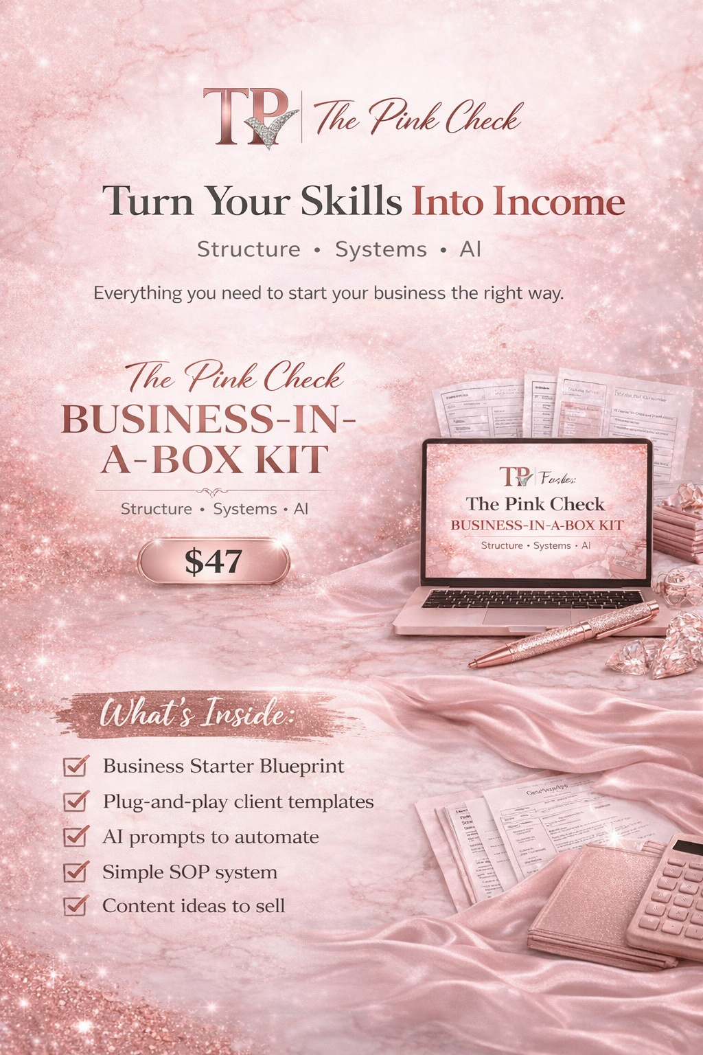 The Pink Check Business-in-a-Box Kit